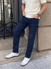 Men's Blue Slim Straight Fit Solid Casual Jeans