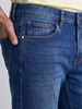 Men's Blue Slim Straight Fit Solid Casual Jeans