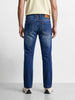 Men's Blue Slim Straight Fit Solid Casual Jeans
