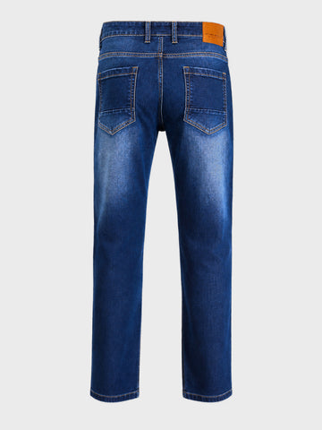 Men's Blue Slim Straight Fit Solid Casual Jeans