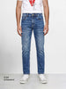 Men's Blue Slim Straight Fit Solid Casual Jeans
