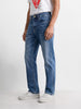 Men's Blue Slim Straight Fit Solid Casual Jeans