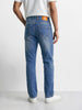 Men's Blue Slim Straight Fit Solid Casual Jeans