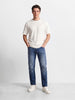 Men's Blue Slim Straight Fit Solid Casual Jeans