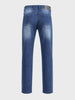 Men's Blue Slim Straight Fit Solid Casual Jeans