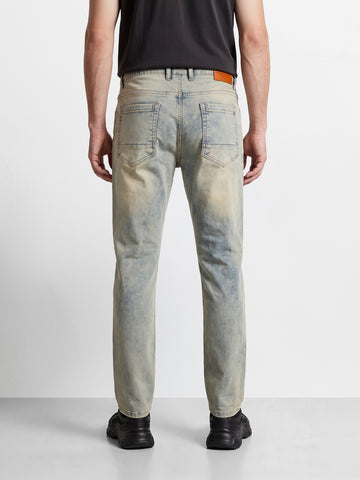 Men's Blue Slim Straight Fit Solid Casual Jeans