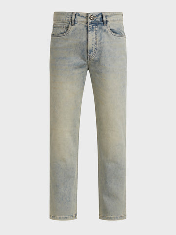 Men's Blue Slim Straight Fit Solid Casual Jeans