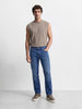 Men's Blue Slim Straight Fit Solid Casual Jeans