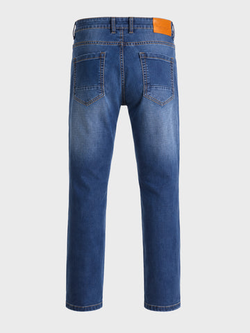 Men's Blue Slim Straight Fit Solid Casual Jeans