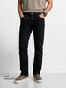 Men's Black Slim Straight Fit Solid Casual Jeans