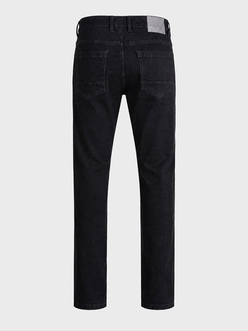 Men's Black Slim Straight Fit Solid Casual Jeans