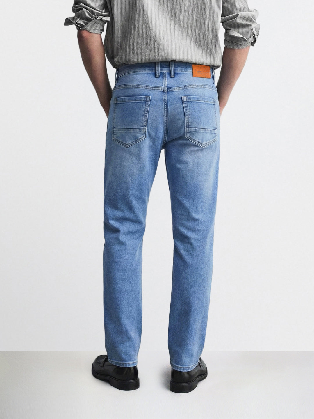 Men's Blue Slim Fit Casual Solid Jeans