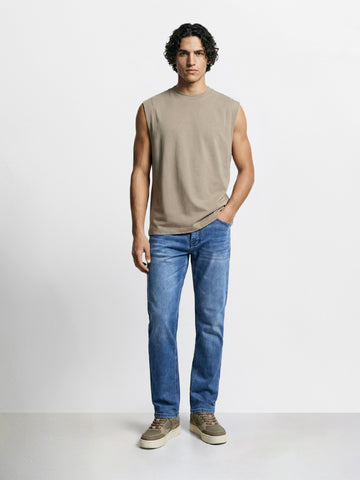 Men's Blue Slim Fit Casual Solid Jeans