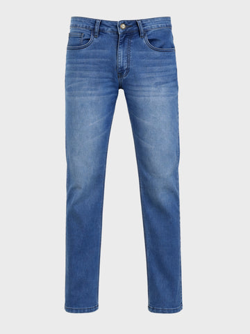 Men's Blue Slim Fit Casual Solid Jeans
