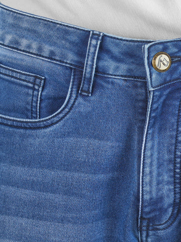 Men's Blue Slim Fit Casual Solid Jeans