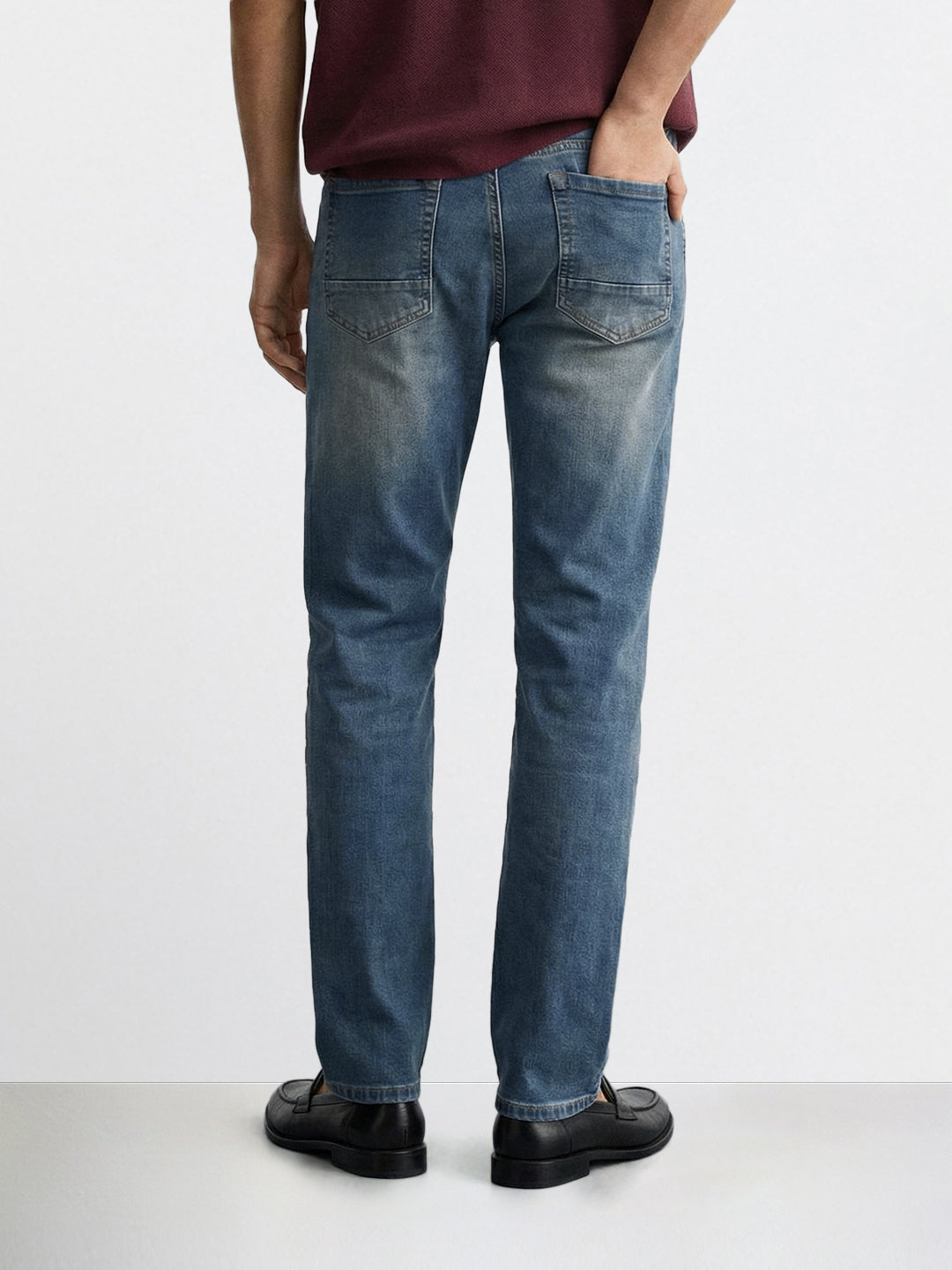 Men's Blue Slim Fit Casual Solid Jeans