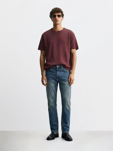 Men's Blue Slim Fit Casual Solid Jeans