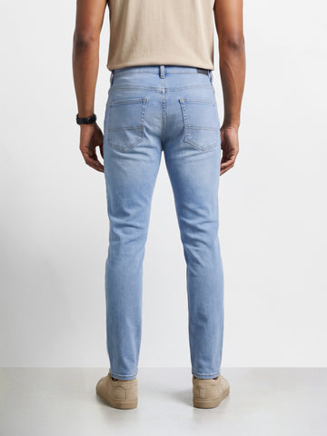Men's Blue Slim Fit Casual Solid Jeans