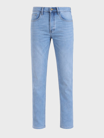 Men's Blue Slim Fit Casual Solid Jeans