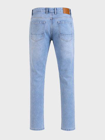 Men's Blue Slim Fit Casual Solid Jeans