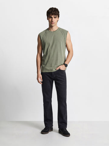 Men's Black Bootcut Fit Solid Casual Jeans