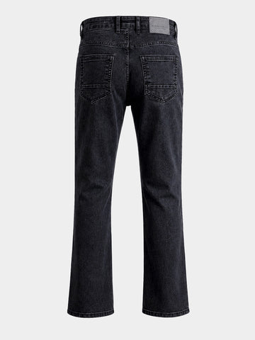 Men's Black Bootcut Fit Solid Casual Jeans