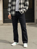Men's Black Bootcut Fit Solid Casual Jeans