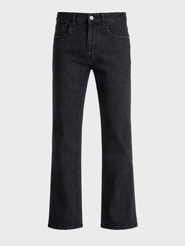 Men's Black Bootcut Fit Solid Casual Jeans