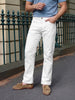 Men's White Bootcut Fit Solid Casual Jeans