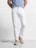 Men's White Bootcut Fit Solid Casual Jeans