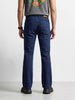 Men's Blue Bootcut Fit Solid Casual Jeans