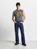 Men's Blue Bootcut Fit Solid Casual Jeans