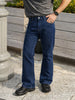 Men's Blue Bootcut Fit Solid Casual Jeans