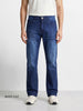 Men's Blue Bootcut Fit Solid Casual Jeans