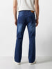 Men's Blue Bootcut Fit Solid Casual Jeans