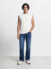 Men's Blue Bootcut Fit Solid Casual Jeans