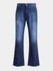Men's Blue Bootcut Fit Solid Casual Jeans