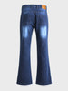 Men's Blue Bootcut Fit Solid Casual Jeans