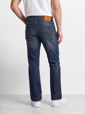 Men's Blue Bootcut Fit Solid Casual Jeans