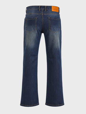 Men's Blue Bootcut Fit Solid Casual Jeans