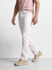 Men's White Bootcut Fit Solid Casual Jeans