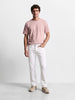 Men's White Bootcut Fit Solid Casual Jeans