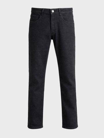 Men's Black Regular Fit Solid Casual Jeans