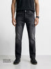 Men's Black Regular Fit Solid Casual Jeans