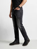 Men's Black Regular Fit Solid Casual Jeans