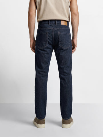 Men's Blue Regular Fit Solid Casual Jeans