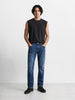 Men's Blue Regular Fit Solid Casual Jeans