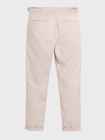 Men's Beige Relaxed Fit Utility Solid Trousers