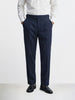 Men's Blue Relaxed Fit Utility Solid Trousers