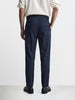 Men's Blue Relaxed Fit Utility Solid Trousers